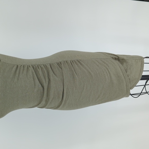 Leith Ruched Tank Knit Dress Green M preppy casual summer minimalist stretch - Picture 3 of 6